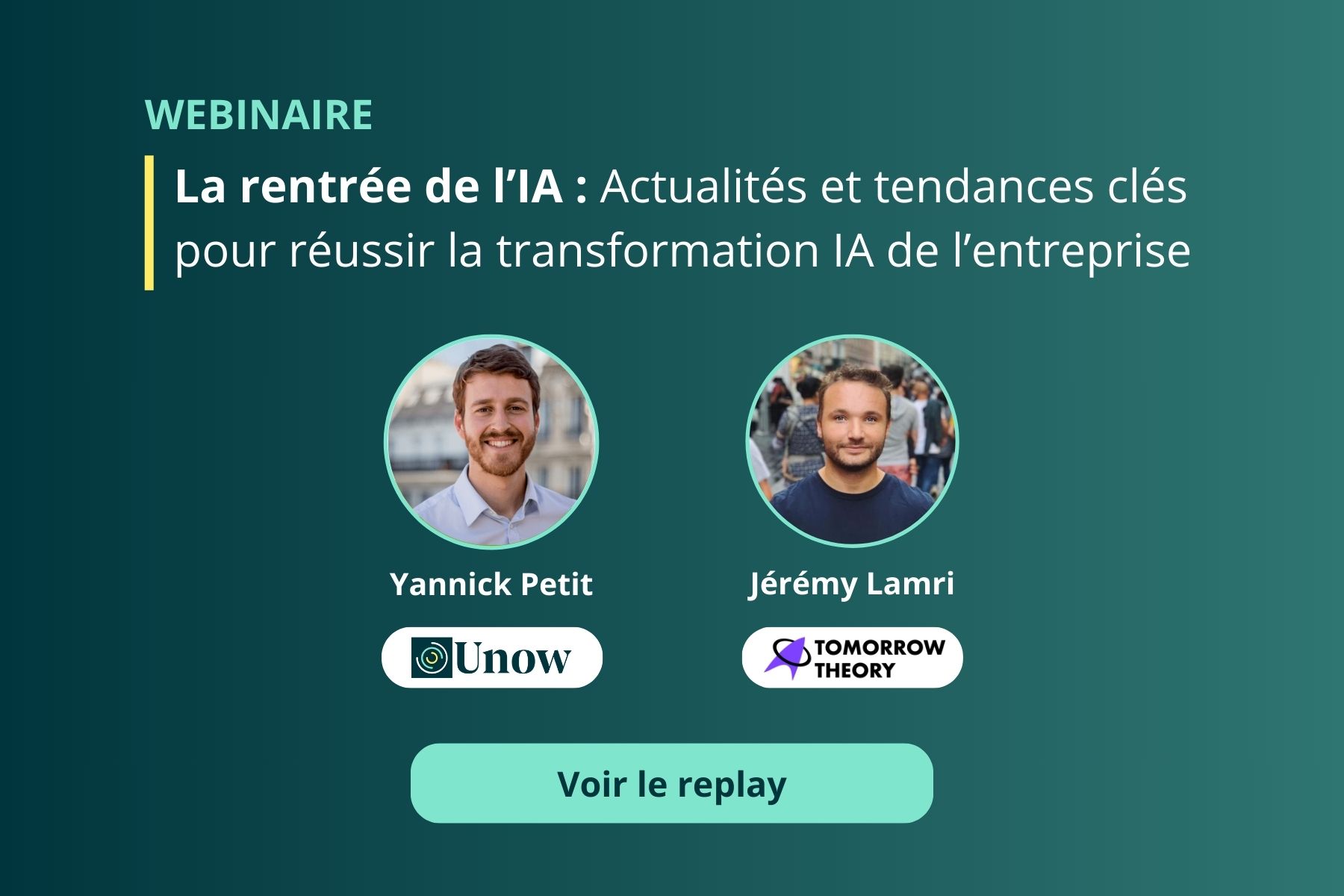 Webinaire Unow la rentrée de l'IA