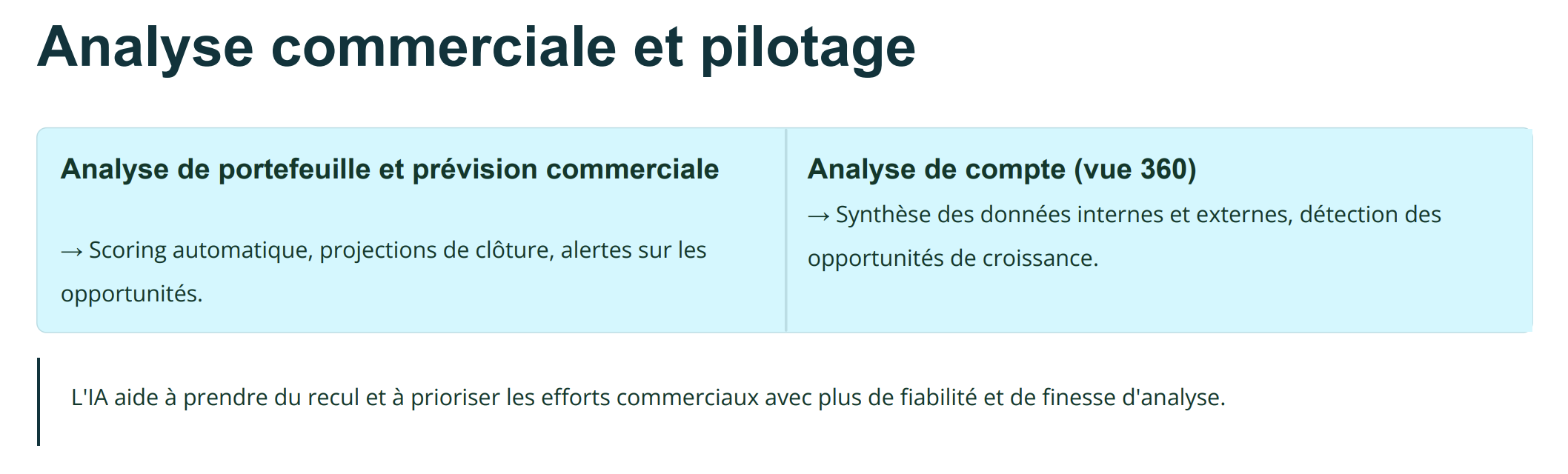Analyse commerciale et pilotage