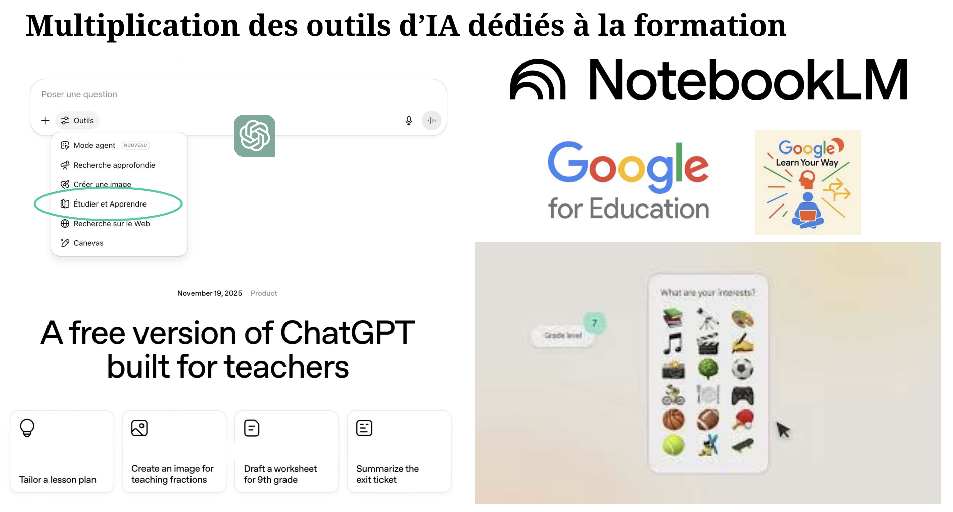 Multiplication des outils d'IA d&eacute;di&eacute;s &agrave; la formation